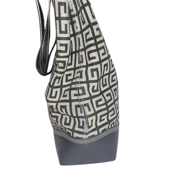 Authentic Givenchy Canvas & Leather Tote – Geometric Print Adjustable Straps - Picture 14 of 16